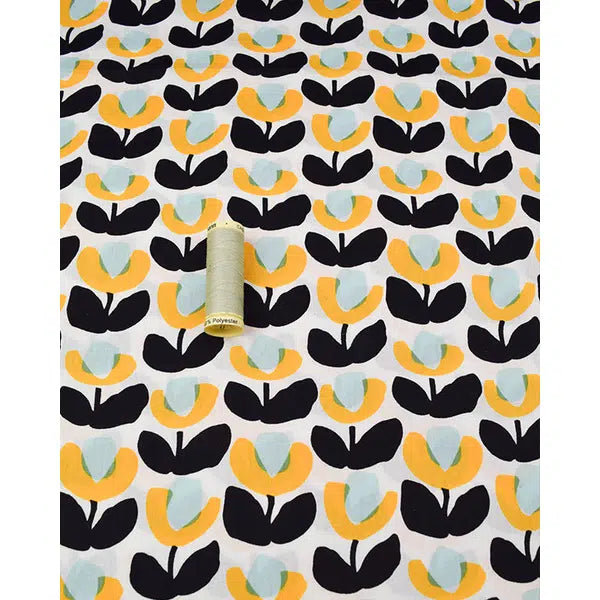 Cotton Poplin Fabric - Tulip Field Yellow – view 5 – Truro Fabrics