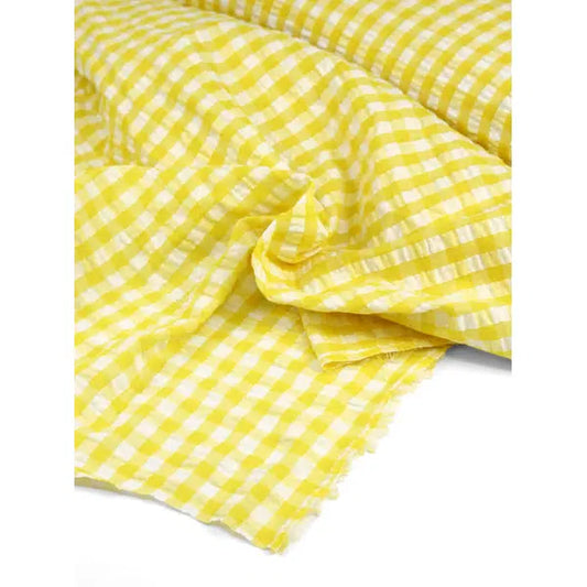 Cotton Seersucker Fabric - Sherbet Gingham – Truro Fabrics