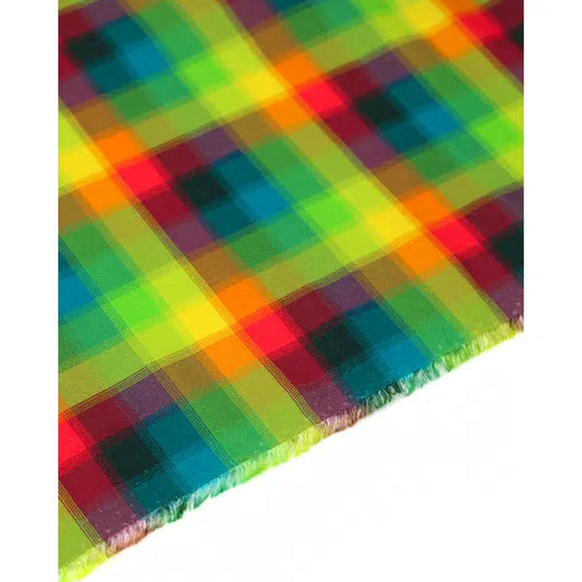 Cotton Shirting Fabric - Rainbow Check – view 2 – Truro Fabrics