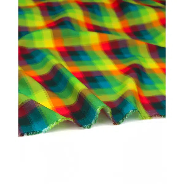 Cotton Shirting Fabric - Rainbow Check – view 3 – Truro Fabrics
