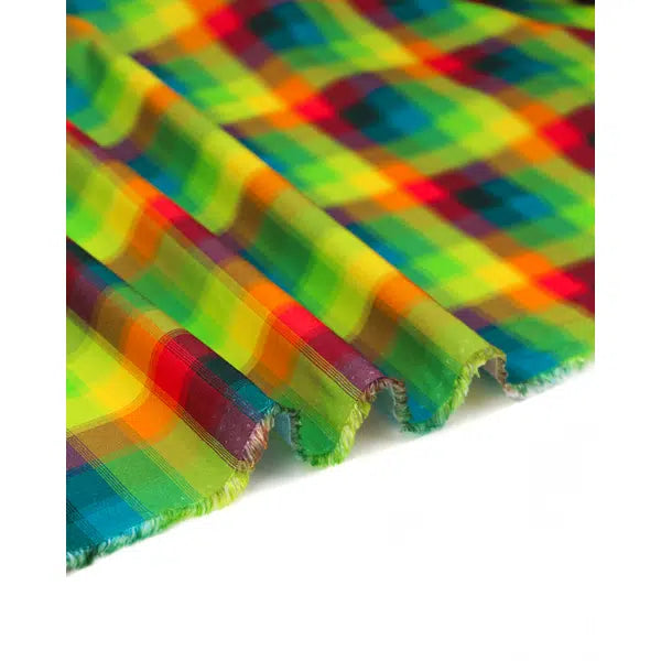 Cotton Shirting Fabric - Rainbow Check – view 4 – Truro Fabrics