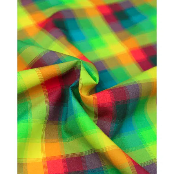 Cotton Shirting Fabric - Rainbow Check – view 5 – Truro Fabrics