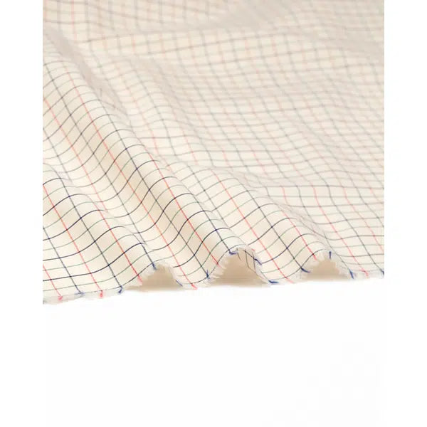 Cotton Shirting Fabric - Tattersall Check Chester – view 3 – Truro Fabrics