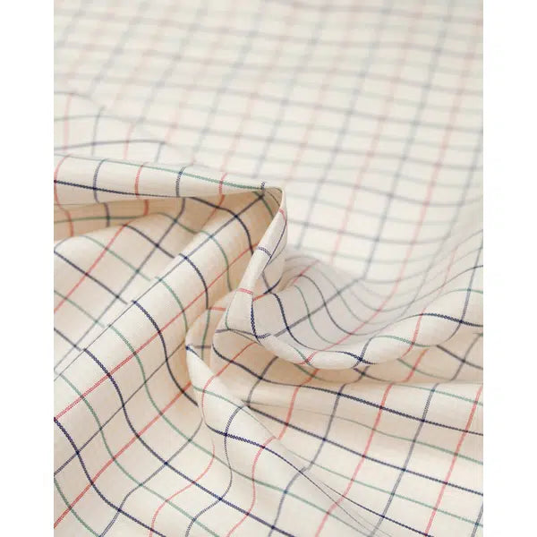 Cotton Shirting Fabric - Tattersall Check Chester – view 4 – Truro Fabrics