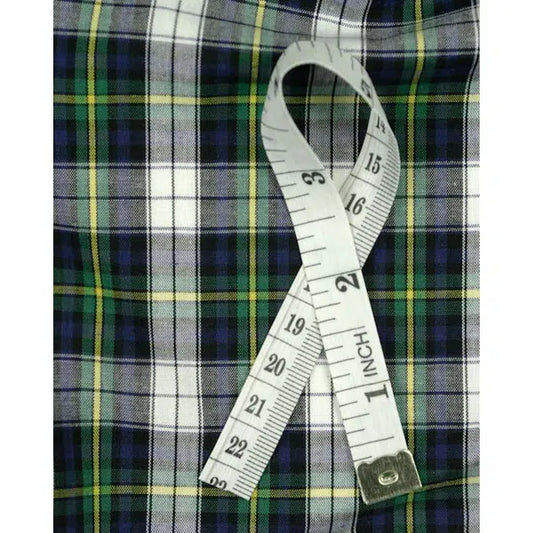 Cotton Tartan Fabric - Green & Blue – view 2 – Truro Fabrics