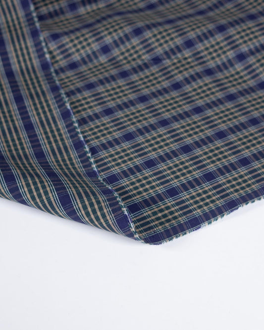 Cotton Twill Shirting Fabric - Heritage Windowpane Check