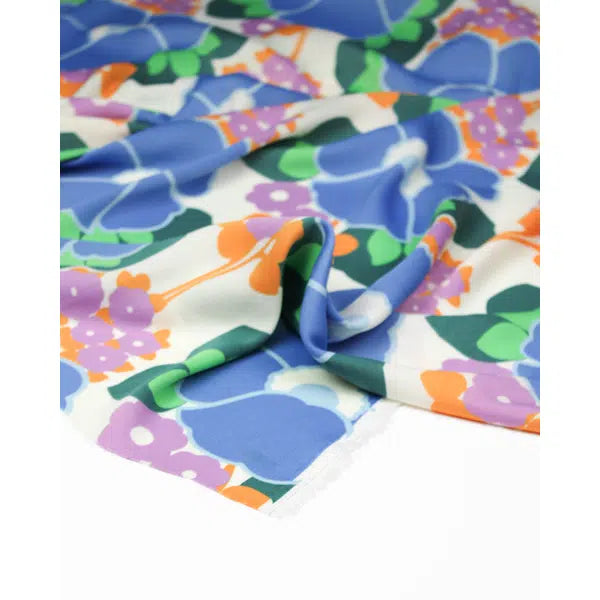 Crepe Backed Satin Fabric - Suzie Flower – view 2 – Truro Fabrics