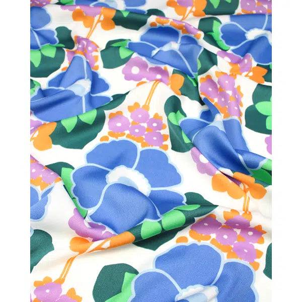 Crepe Backed Satin Fabric - Suzie Flower – Truro Fabrics
