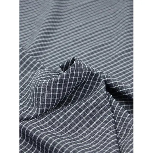 Crinkle Poly Viscose Fabric - Dockside Check – Truro Fabrics