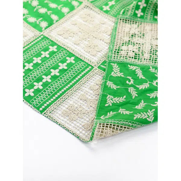 Crochet Effect Fabric - Verde Tile – view 3 – Truro Fabrics
