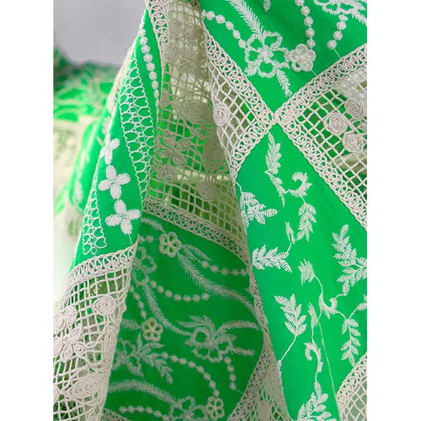 Crochet Effect Fabric - Verde Tile – view 4 – Truro Fabrics