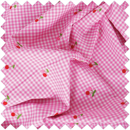 Crochet Bag with Pocket - Embroidered Cherries