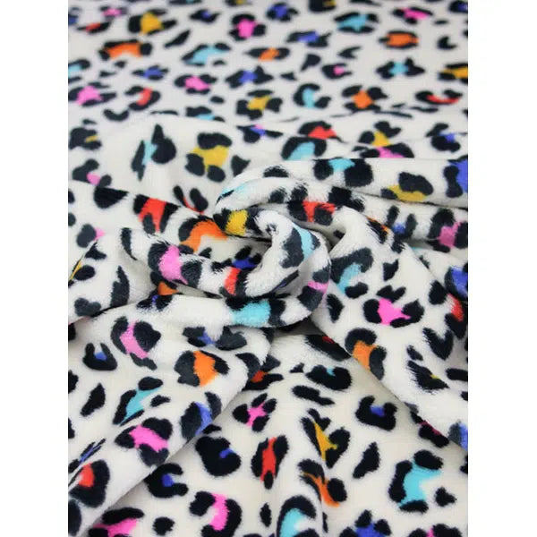 Cuddle Fleece Fabric - Rainbow Leopard – view 4 – Truro Fabrics