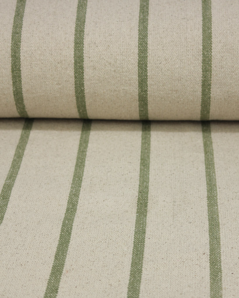 Curtain and Interiors Fabric - Heavy Cotton Stripe - Fennel