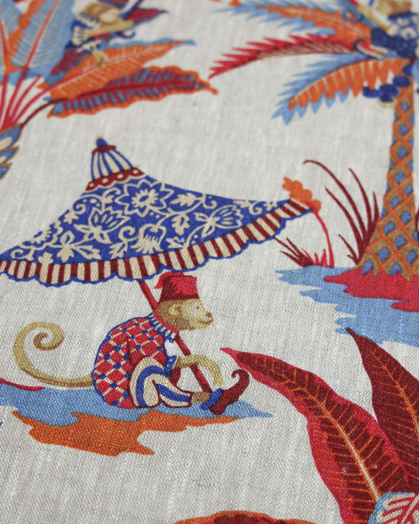 Curtain and Interiors Fabric - Exotic Monkey - Rouge
