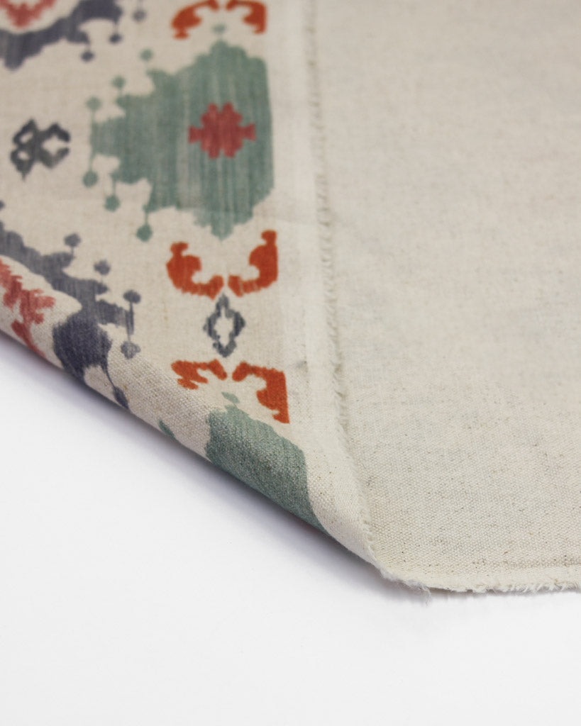 Extra Wide Curtain and Interiors Fabric - Portia Rombo - Sea Urchin, Marine and Salsa