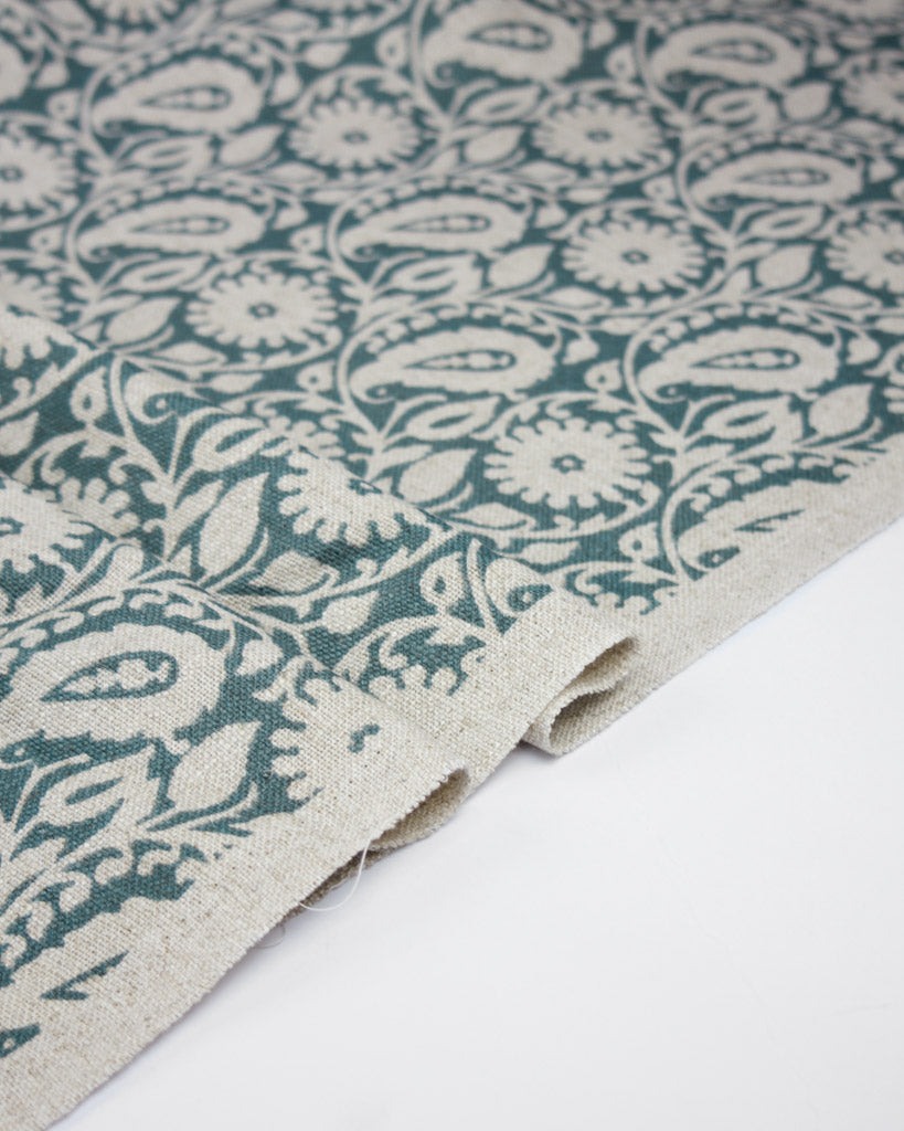 Extra Wide Curtain and Interiors Fabric - Bosahan Teal