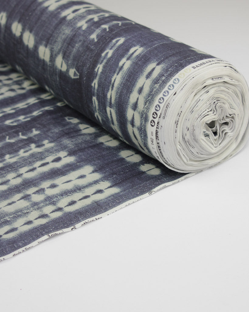Extra Wide Curtain and Interiors Fabric - Midnight Indigo Tie Dye