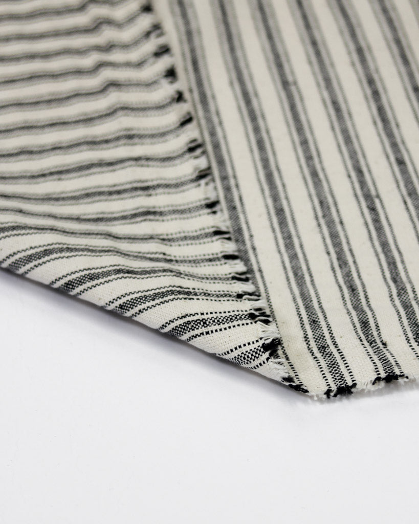 Extra Wide Curtain and Interiors Fabric - Black Ticking