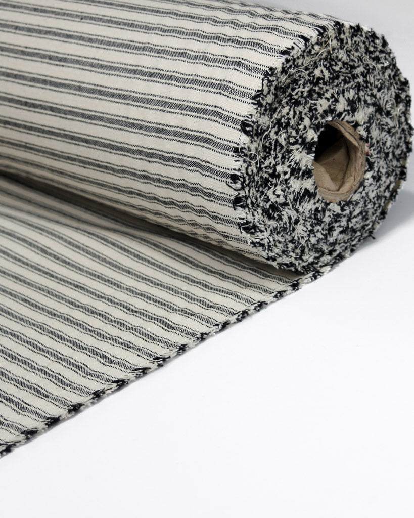 Extra Wide Curtain and Interiors Fabric - Black Ticking