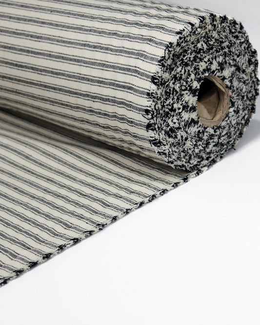 Extra Wide Curtain and Interiors Fabric - Black Ticking