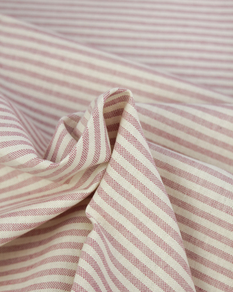 Extra Wide Curtain and Interiors Fabric - Vera Stripe - Tea Rose