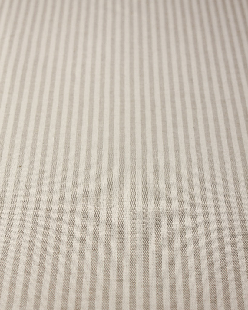 Extra Wide Curtain and Interiors Fabric - Vera Stripe - Flax Seed