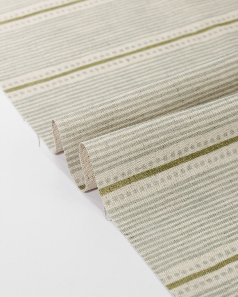Extra Wide Curtain and Interiors Fabric - Britha Stripe - Duck Egg and Sage