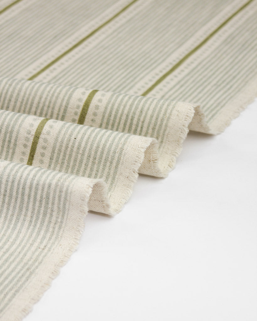 Extra Wide Curtain and Interiors Fabric - Britha Stripe - Duck Egg and Sage