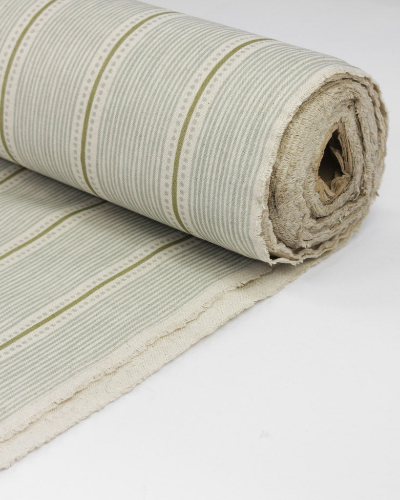 Extra Wide Curtain and Interiors Fabric - Britha Stripe - Duck Egg and Sage