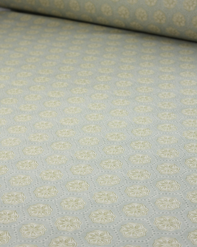 Extra Wide Curtain and Interiors Fabric -  Norland - Duck Egg and Sage
