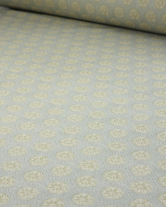 Extra Wide Curtain and Interiors Fabric -  Norland - Duck Egg and Sage