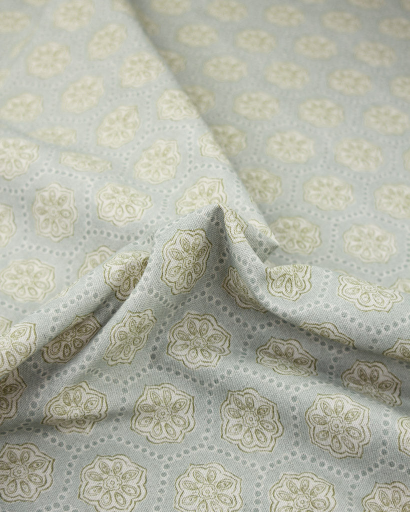 Extra Wide Curtain and Interiors Fabric -  Norland - Duck Egg and Sage