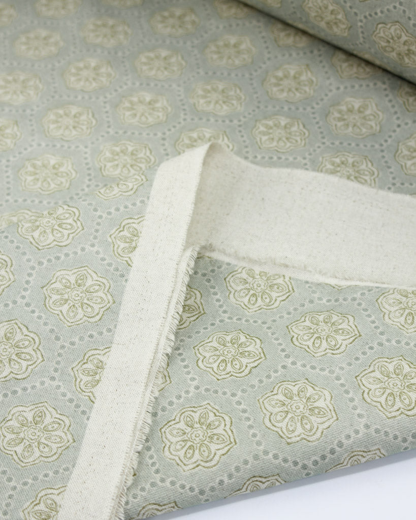 Extra Wide Curtain and Interiors Fabric -  Norland - Duck Egg and Sage