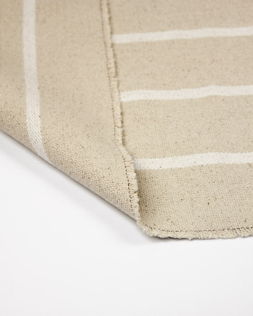 Curtain and Interiors Fabric - Heavy Cotton Stripe - Salt