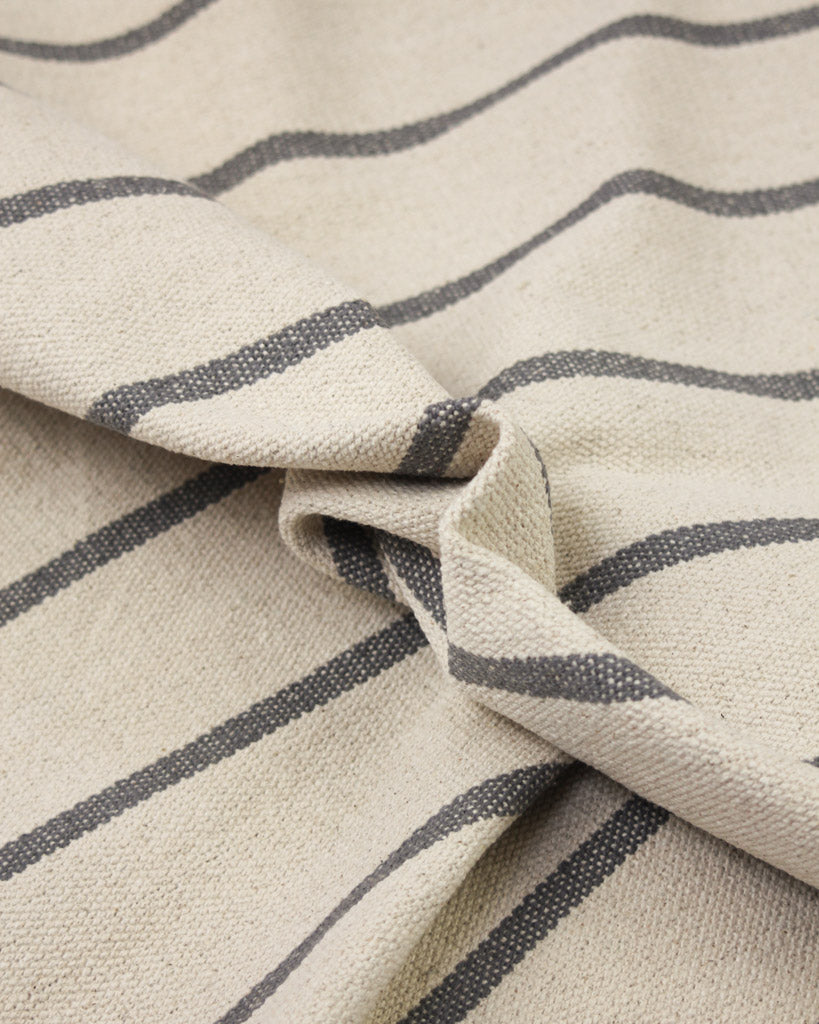 Curtain and Interiors Fabric - Heavy Cotton Stripe - Cobblestone