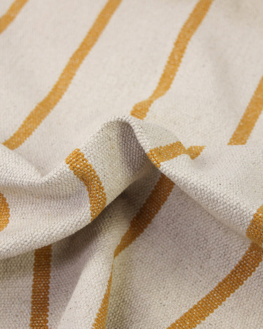 Curtain and Interiors Fabric - Heavy Cotton Stripe - Yolk