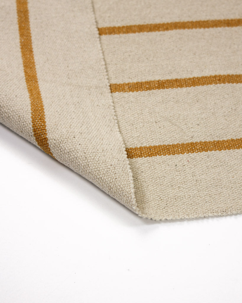 Curtain and Interiors Fabric - Heavy Cotton Stripe - Yolk