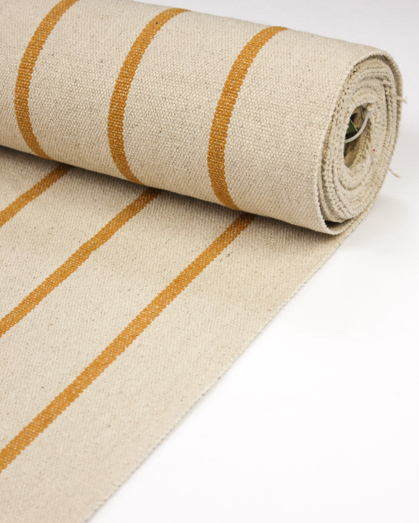 Curtain and Interiors Fabric - Heavy Cotton Stripe - Yolk