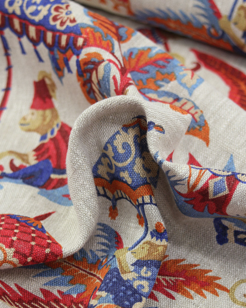 Curtain and Interiors Fabric - Exotic Monkey - Rouge