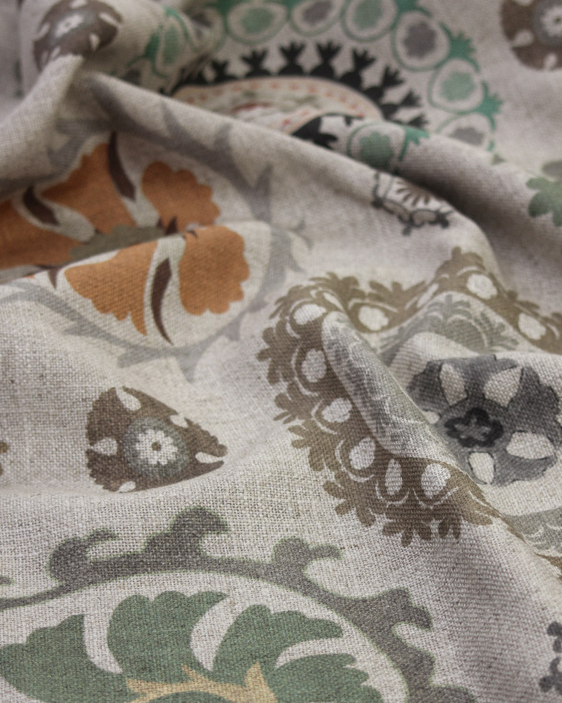 Extra Wide Curtain and Interiors Fabric - Haigha Basil and Clove