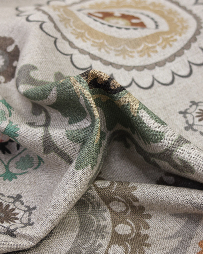 Extra Wide Curtain and Interiors Fabric - Haigha Basil and Clove
