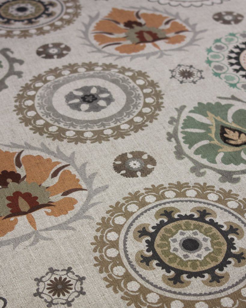 Extra Wide Curtain and Interiors Fabric - Haigha Basil and Clove