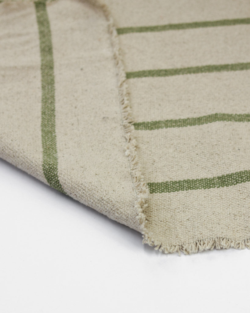 Curtain and Interiors Fabric - Heavy Cotton Stripe - Fennel
