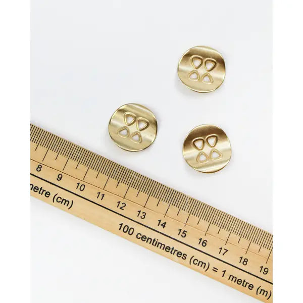 Button - Curve Coin Gold - 23mm – view 3 – Truro Fabrics