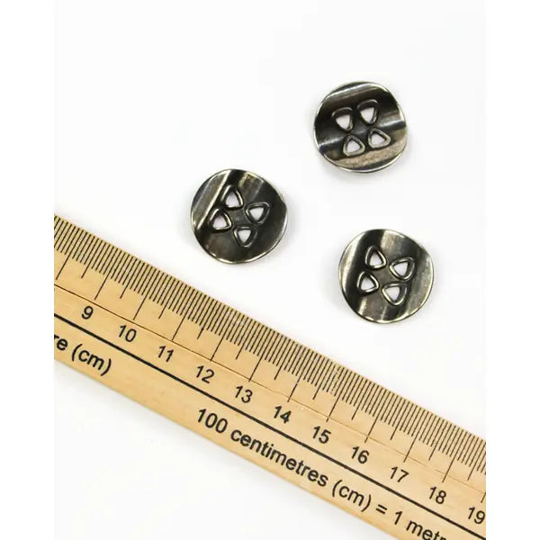 Button - Curve Coin Nickel - 23mm – view 3 – Truro Fabrics