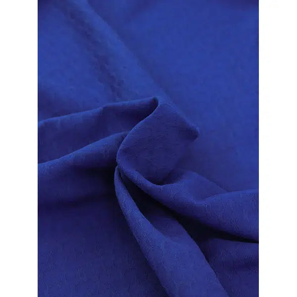Daisy Cotton Jacquard Fabric - Cobalto – view 3 – Truro Fabrics