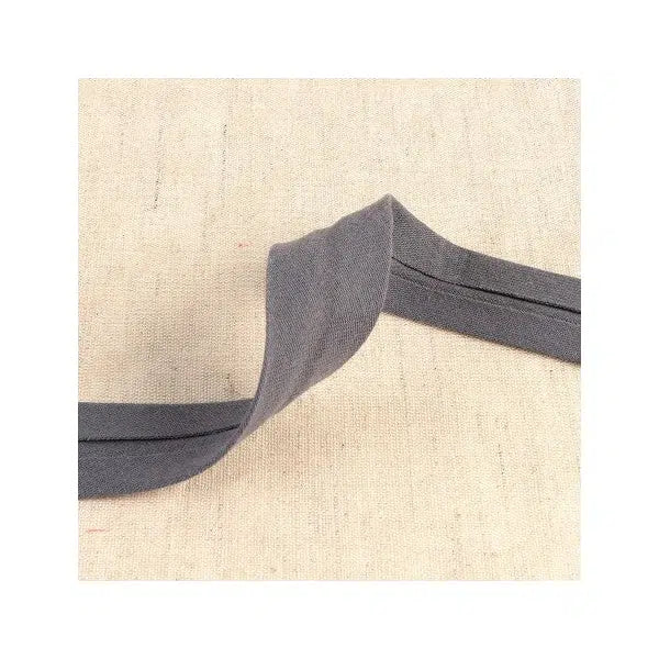 Double Gauze Bias Binding – 27mm - Grey – Truro Fabrics