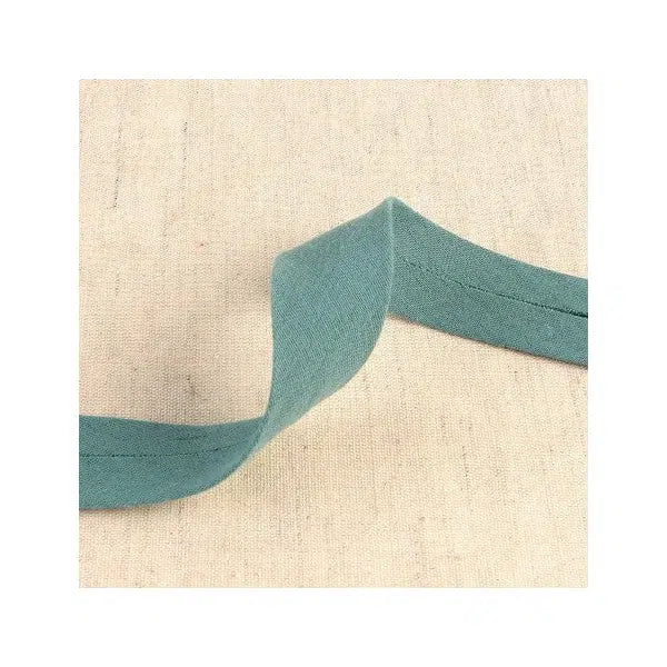 Double Gauze Bias Binding – 27mm -Light Khaki Green – Truro Fabrics