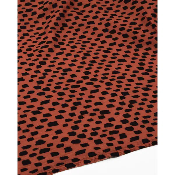 Cotton Double Gauze Fabric - Doodle Blocks Brick – view 2 – Truro Fabrics